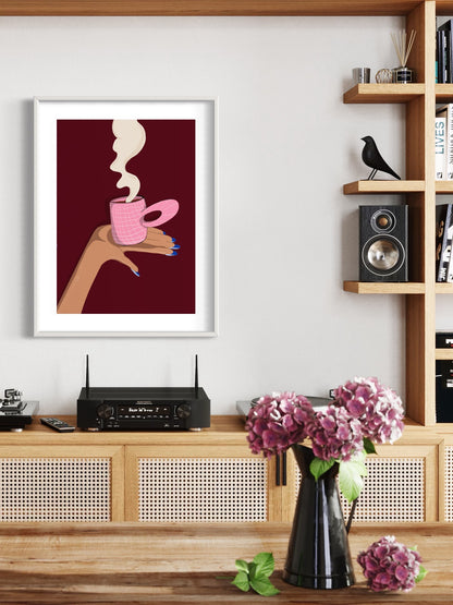 Steamy Coffee Print