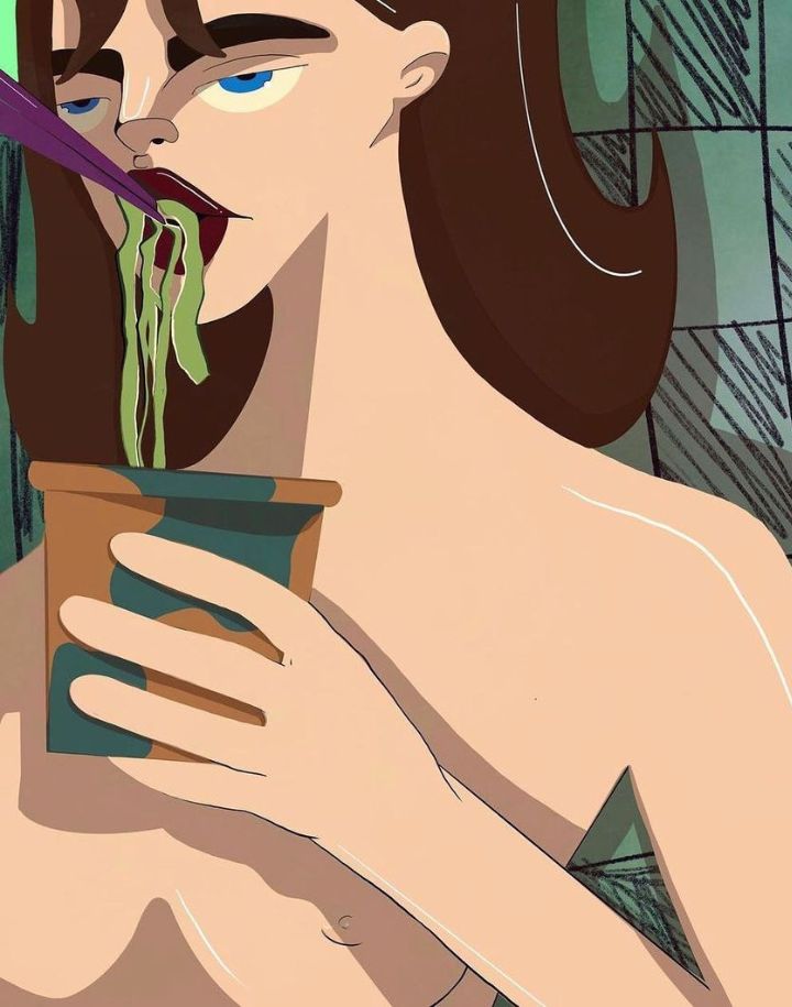 Green Pasta is Fun Print