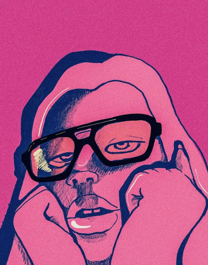 Pink Glasses Print